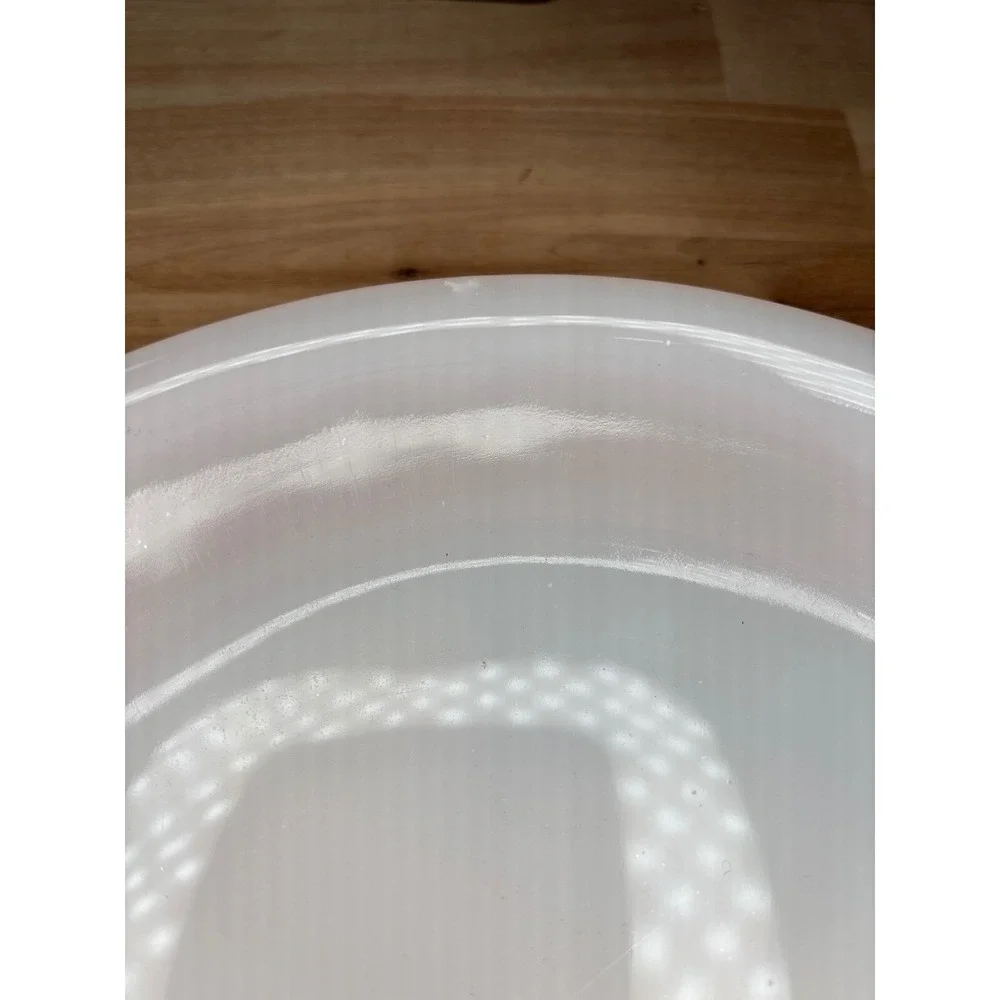 Fire-King Peach Lustre Milk Glass 9 Inch Pie Dish Vintage Ovenware Made in USA